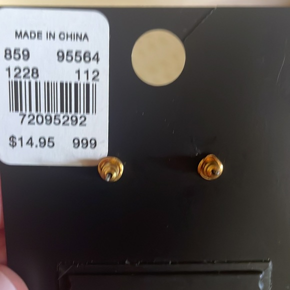 NWT Coral and Crystal Drop Earrings - Picture 4 of 4